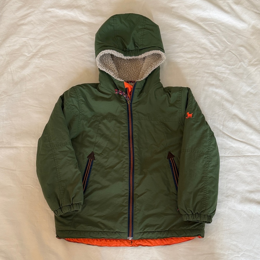 Mini Boden Kids Green Hooded Jacket